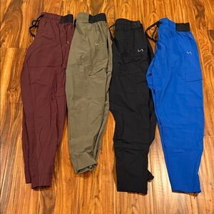 Women's Versatile Joggers - Burgundy, Olive, Black, and Blue